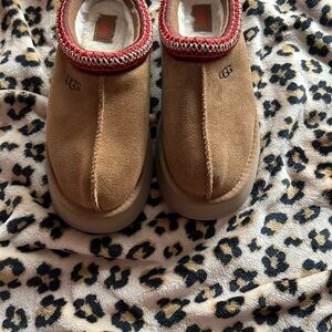 UGG Tan and Red Platform Shoes